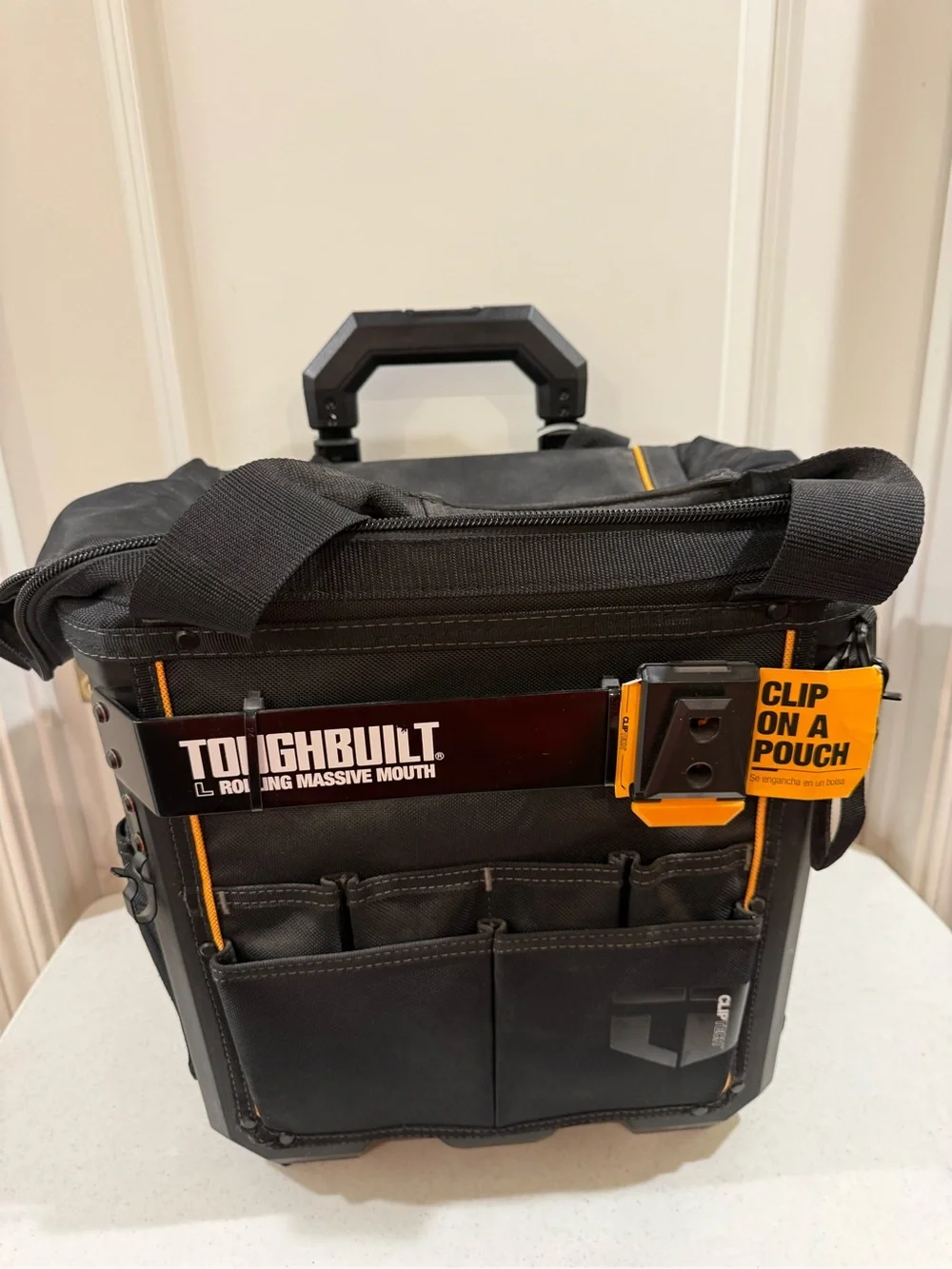 NEW Toughbuilt Black Massive Mouth Zippered Rolling Tool Bag ~ Size L ~ HTF
